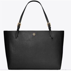 Tory Burch Saffiano Leather Elegant Black Tote